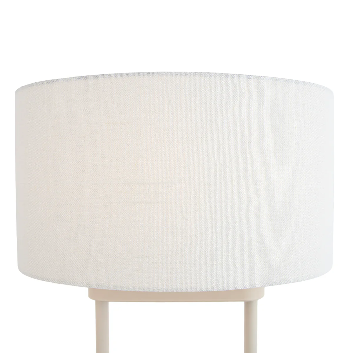 QAZQA Vloerlamp beige met ovale witte linnen kap 35cm - Thijmen - Image 2