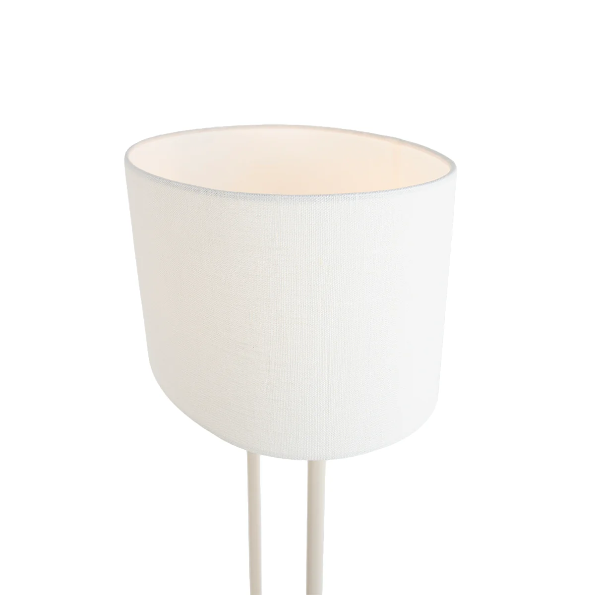 QAZQA Vloerlamp beige met ovale witte linnen kap 35cm - Thijmen - Image 6