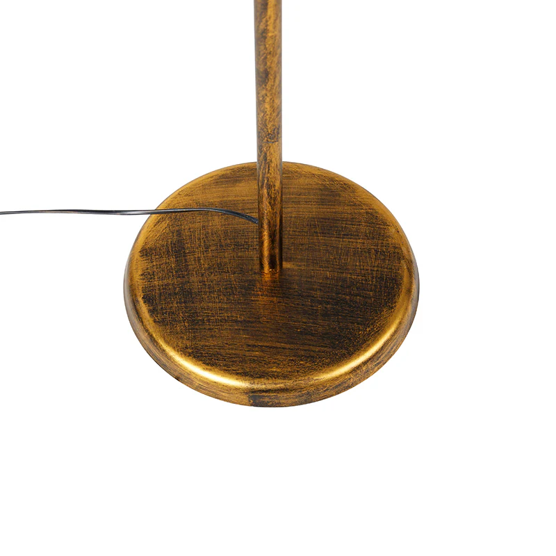 QAZQA Vloerlamp goud met kap zwart en gouden binnenkant 50cm - Linden - Image 10