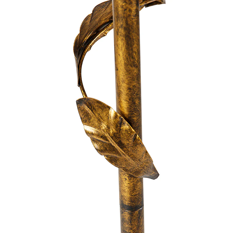 QAZQA Vloerlamp goud met kap zwart en gouden binnenkant 50cm - Linden - Image 9