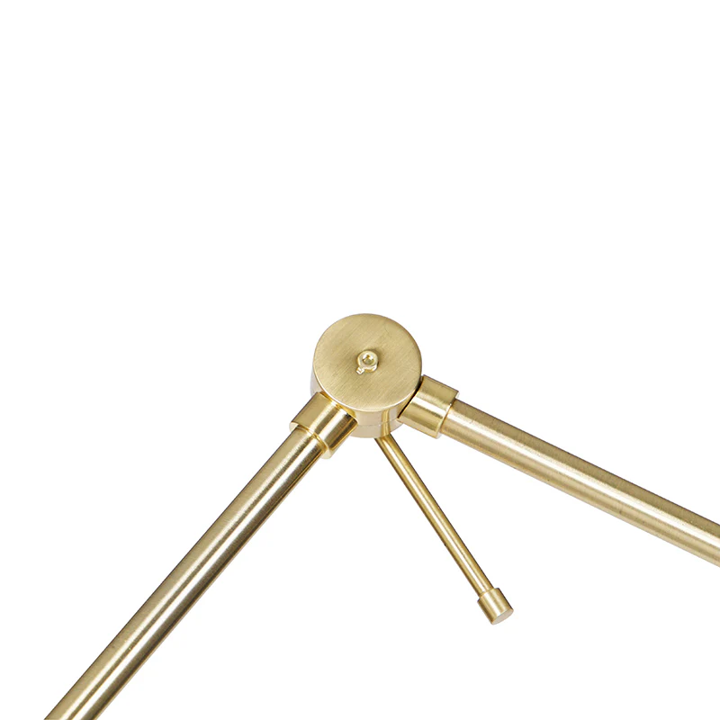 QAZQA Vloerlamp goud verstelbaar met kap oranje en gouden binnenkant - Image 2