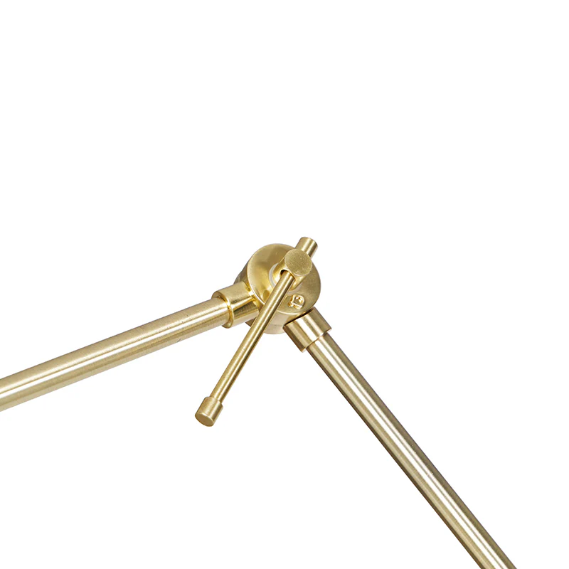 QAZQA Vloerlamp goud verstelbaar met kap oranje en gouden binnenkant - Image 3