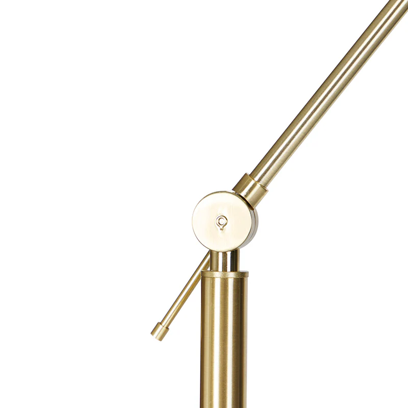QAZQA Vloerlamp goud verstelbaar met kap oranje en gouden binnenkant - Image 9