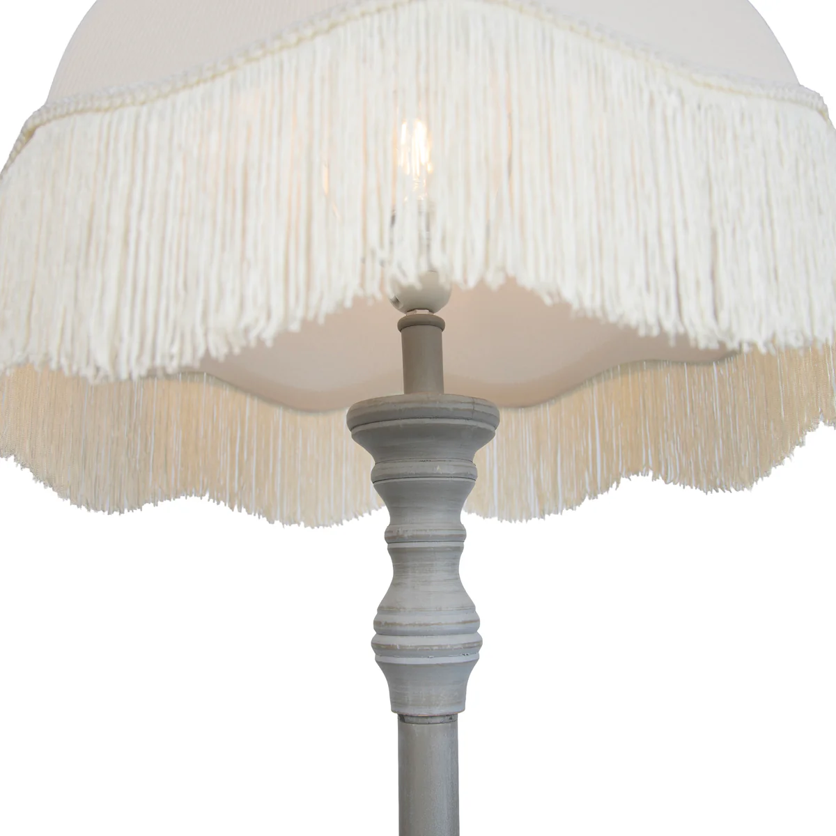 QAZQA Vloerlamp grijs met beige kap en witte binnenkant 45cm - - Image 4