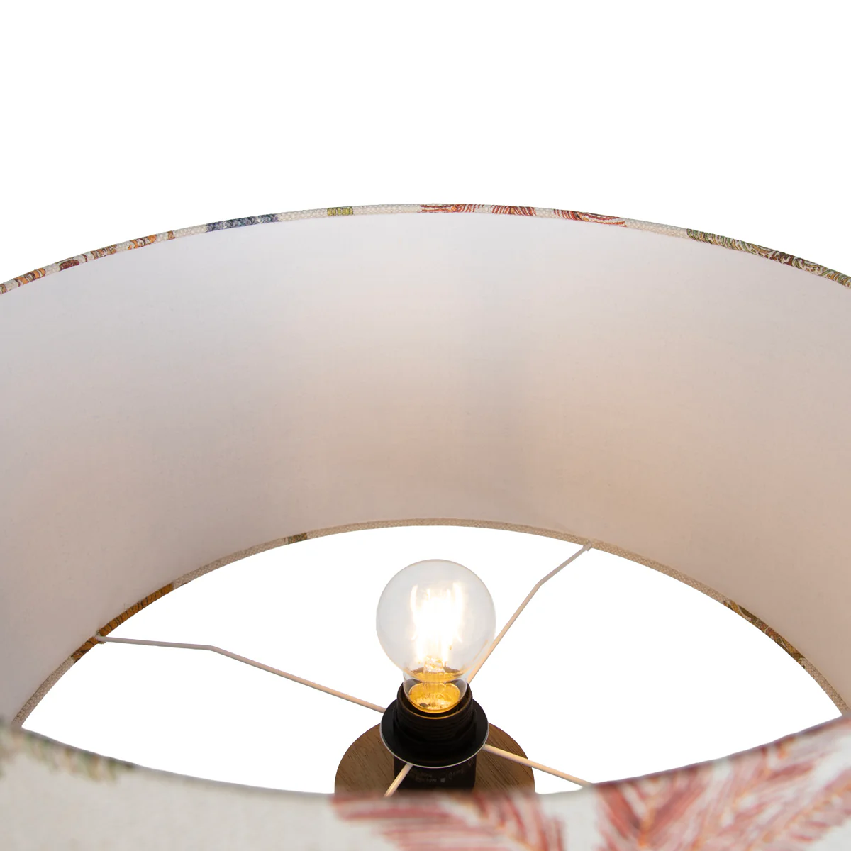 QAZQA Vloerlamp hout met kap multicolor en dierenprint 50cm - Tripod - Image 6