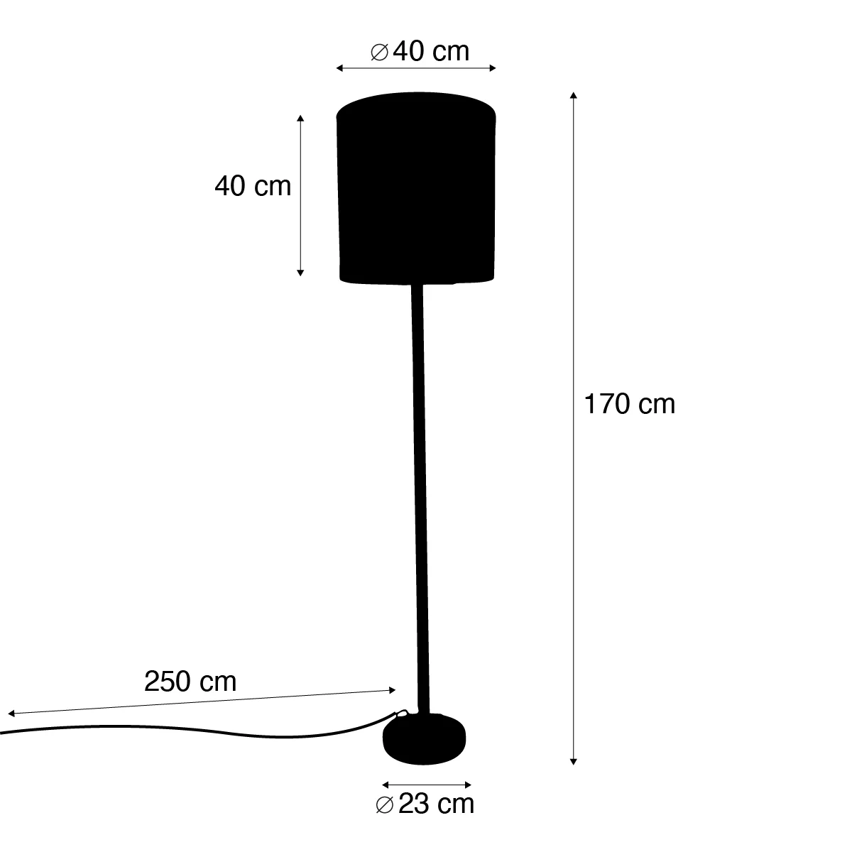 QAZQA Vloerlamp hout met velours kap brons 40cm - Mels - Image 5