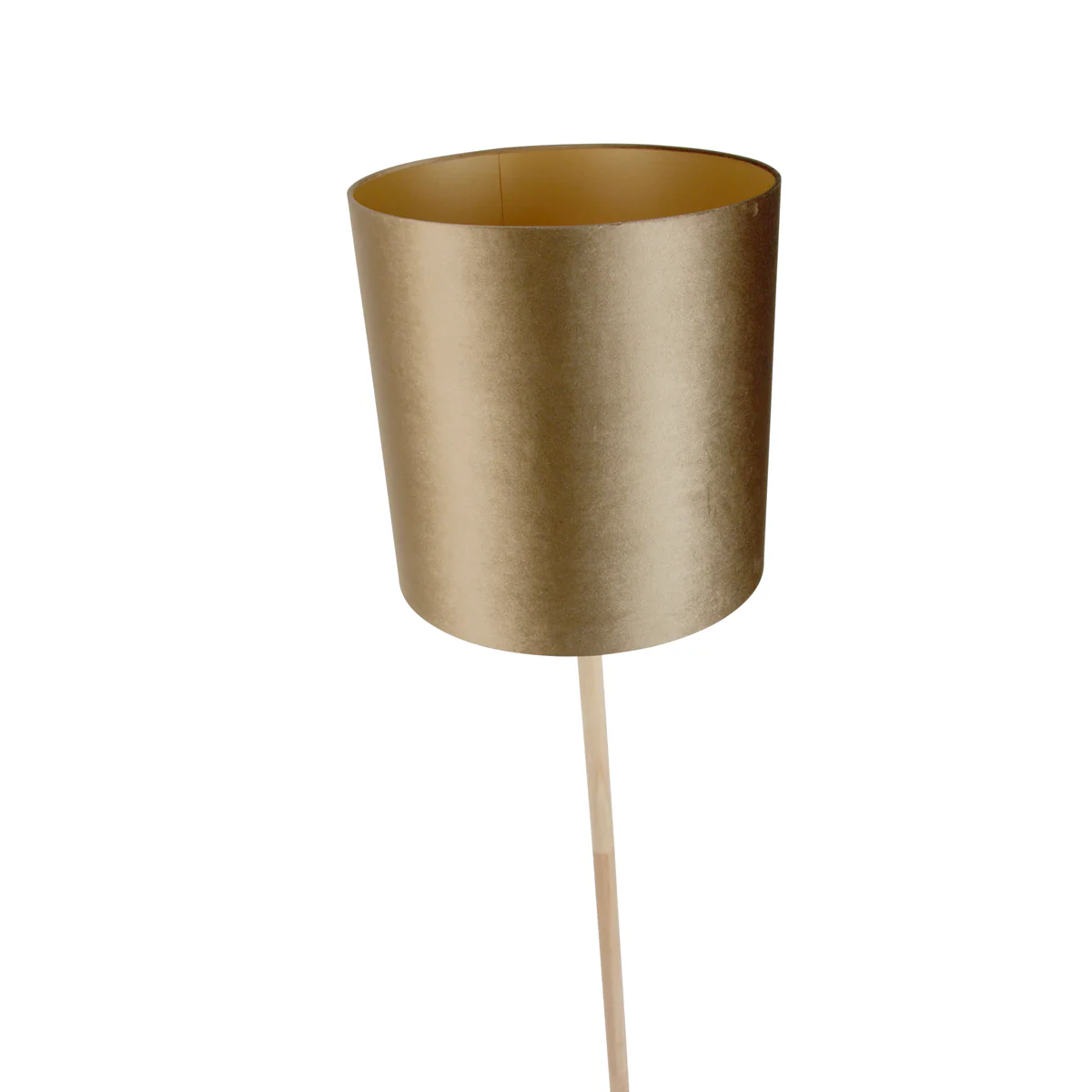 QAZQA Vloerlamp hout met velours kap brons 40cm - Mels - Image 7