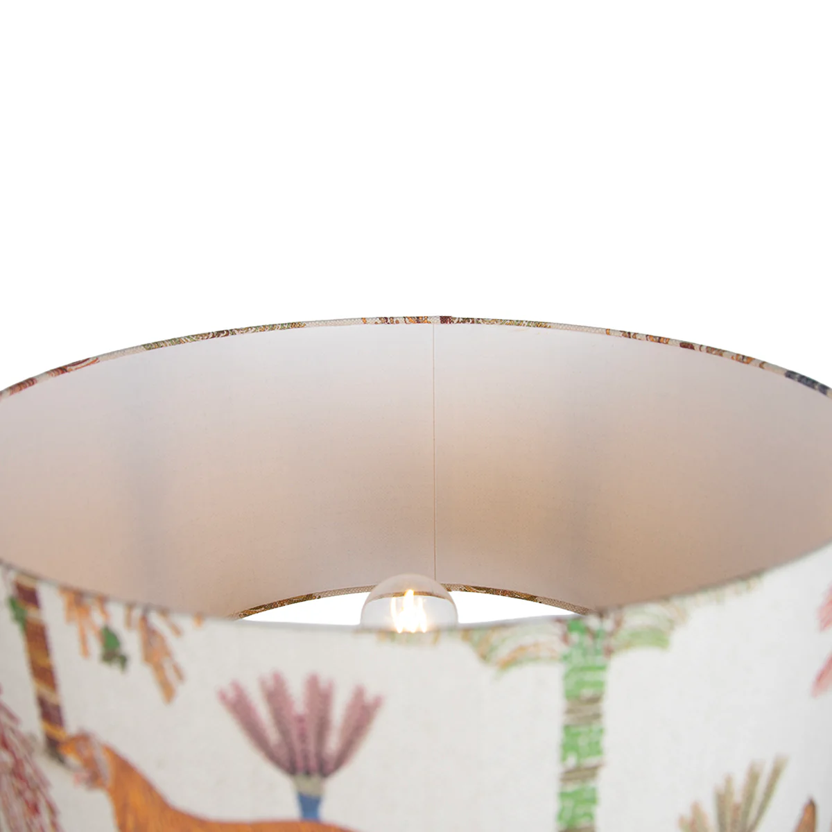 QAZQA Vloerlamp hout tripod met multicolor kap met dierenprint 50cm - - Image 2