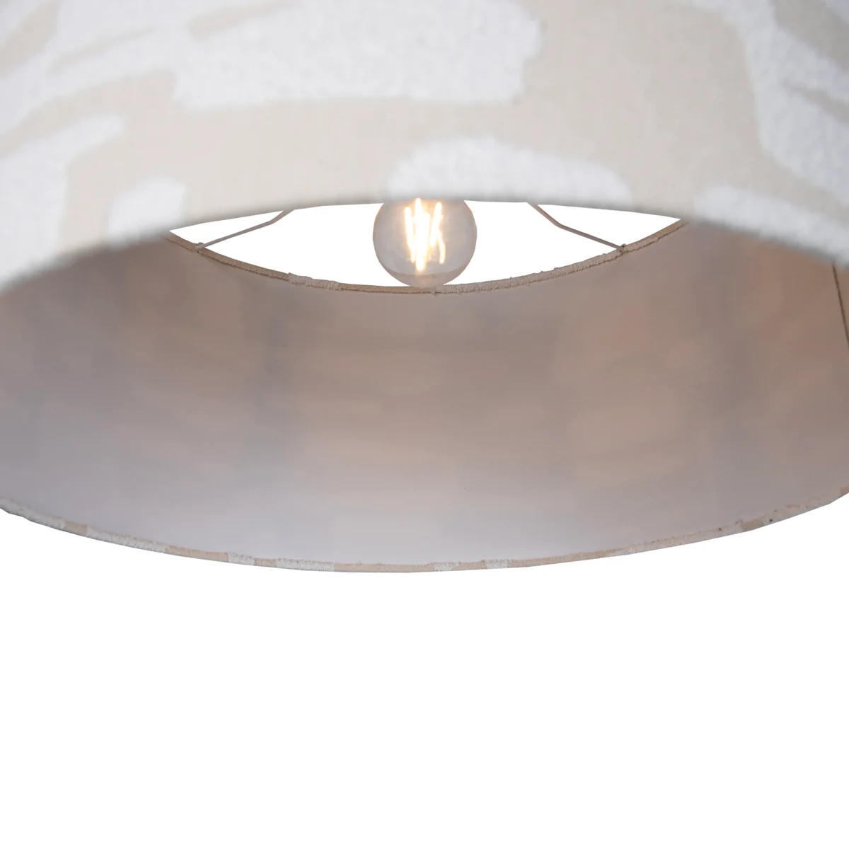 QAZQA Vloerlamp messing met wit en beige gestreepte kap 50cm - XXL - Image 6