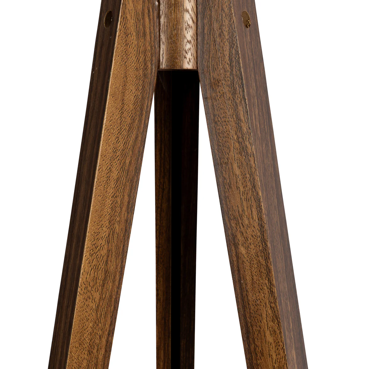QAZQA Vloerlamp walnoot hout met kap zwart met gouden binnenkant 50cm - Image 4