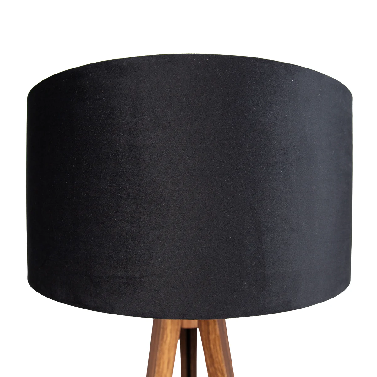 QAZQA Vloerlamp walnoot hout met kap zwart met gouden binnenkant 50cm - Image 9