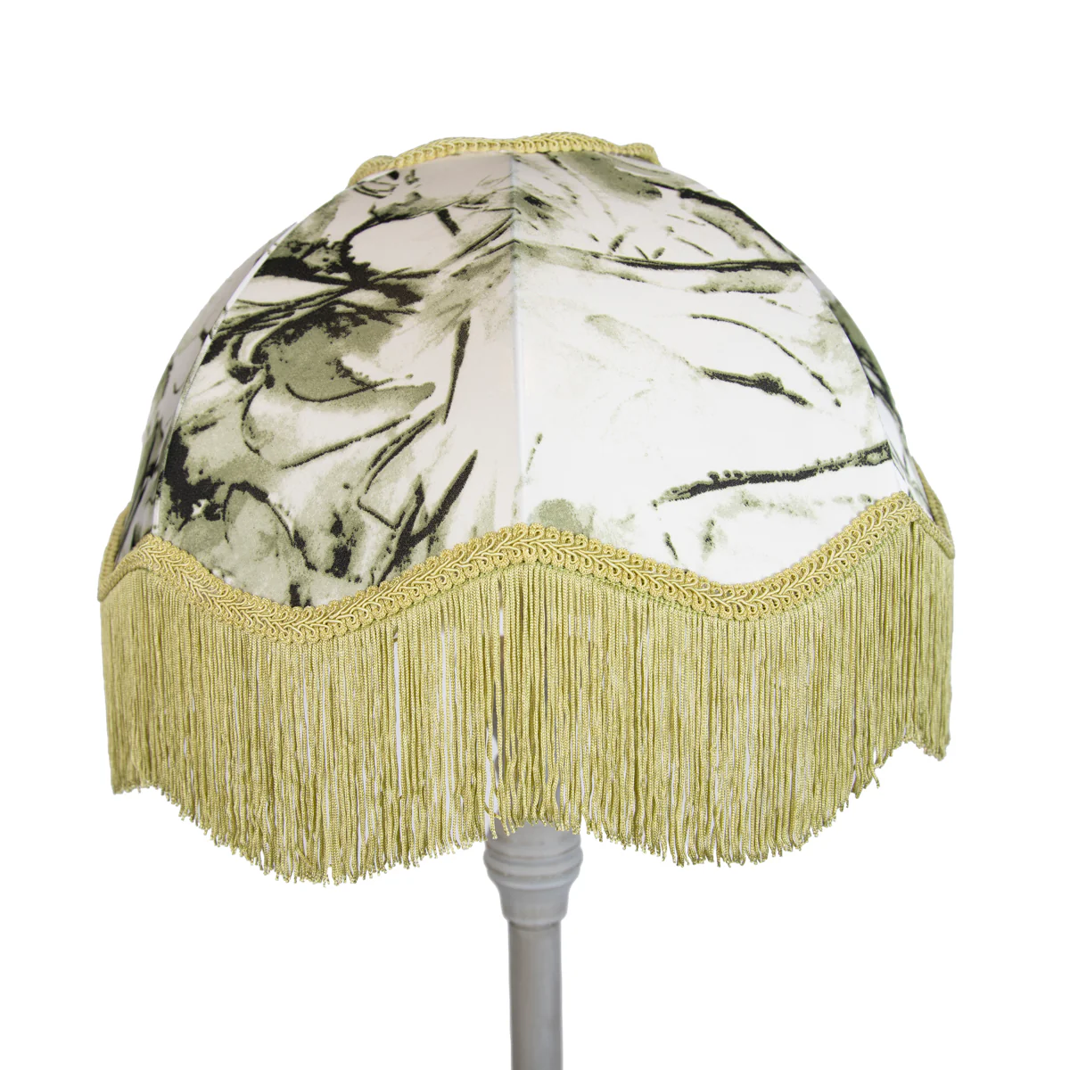QAZQA Vloerlamp zwart met bloemen kap en witte binnenkant 45cm - - Image 3