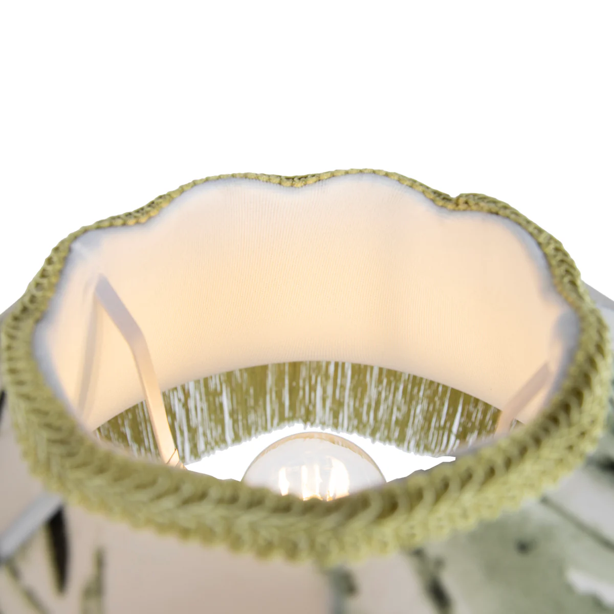 QAZQA Vloerlamp zwart met bloemen kap en witte binnenkant 45cm - - Image 5