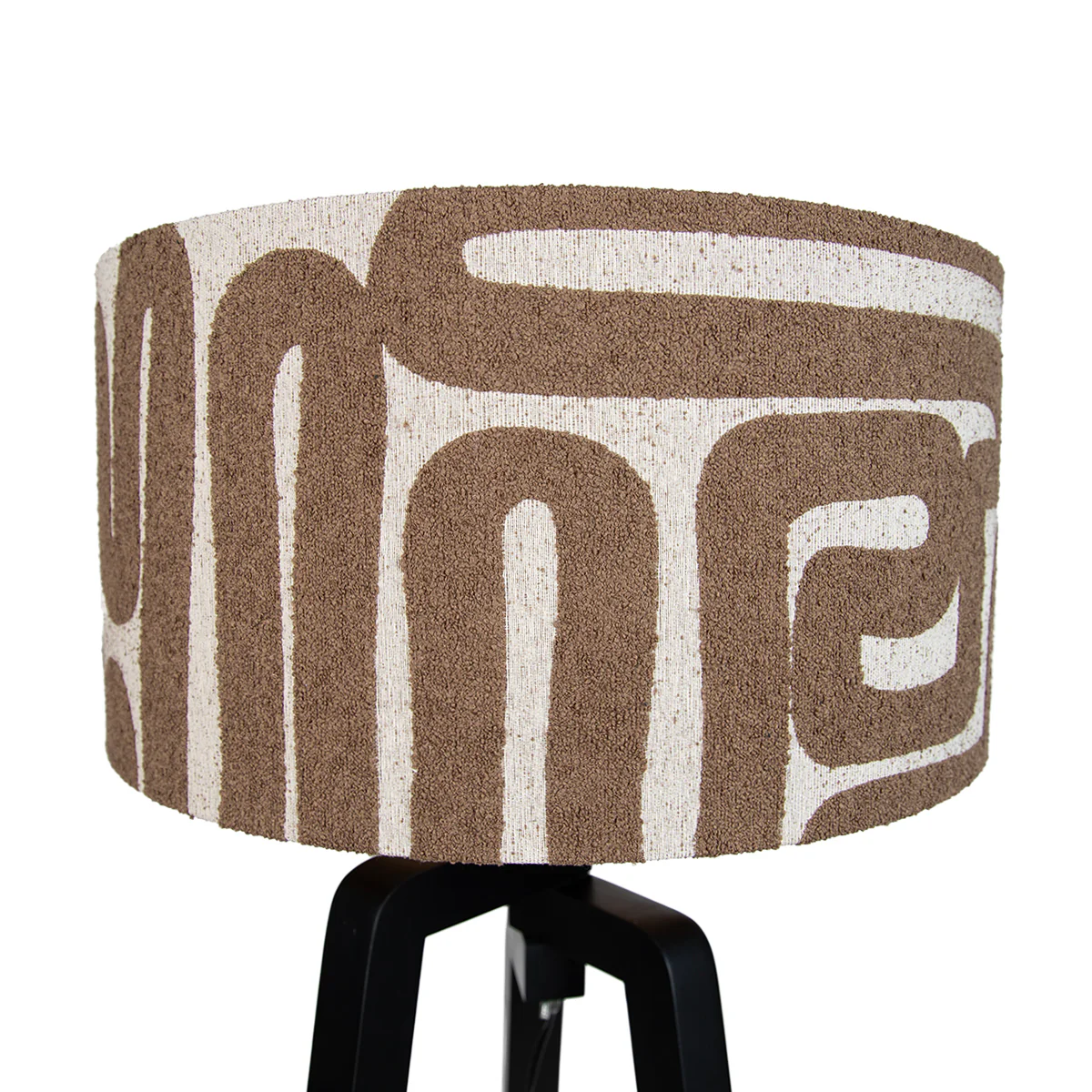 QAZQA Vloerlamp zwart tripod met bruin en beige gestreepte kap 50cm - - Image 7