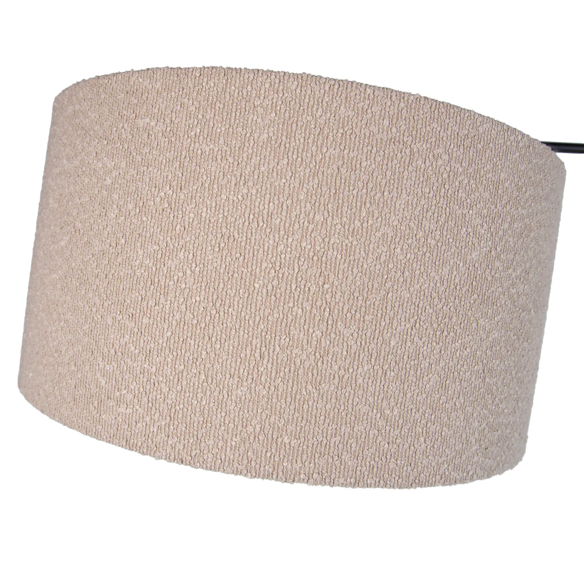 QAZQA Vloerlamp zwart verstelbaar met beige kap van teddy stof 50cm - - Image 3