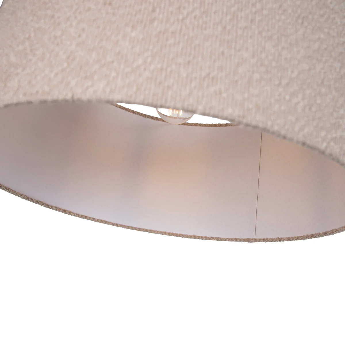 QAZQA Vloerlamp zwart verstelbaar met beige kap van teddy stof 50cm - - Image 6