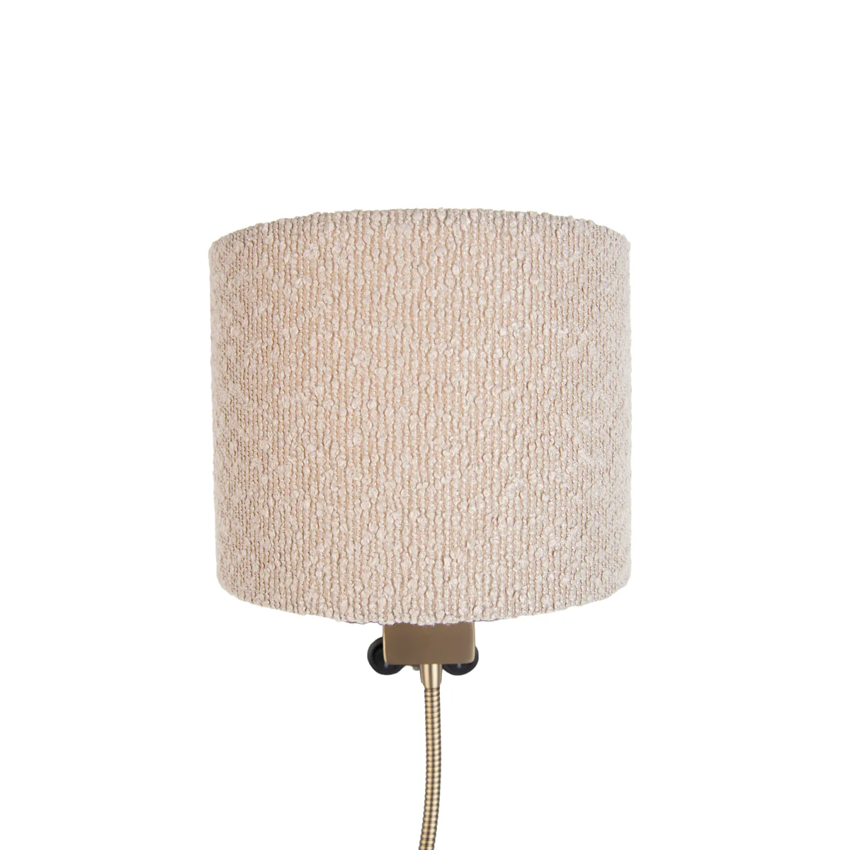 QAZQA Wandlamp bronze met flexarm en kap beige van teddy stof 18cm - - Image 3