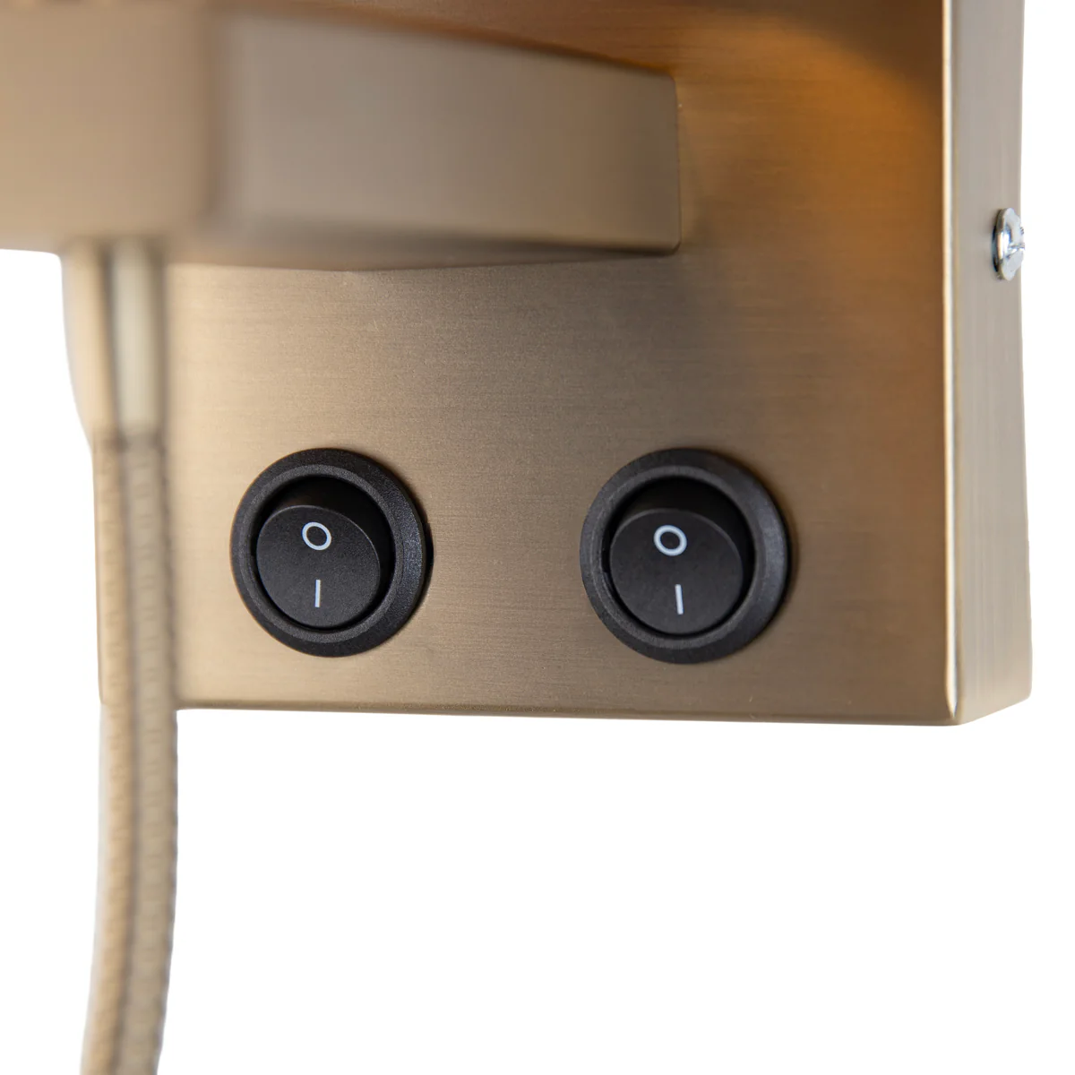 QAZQA Wandlamp bronze met flexarm en kap beige van teddy stof 18cm - - Image 6