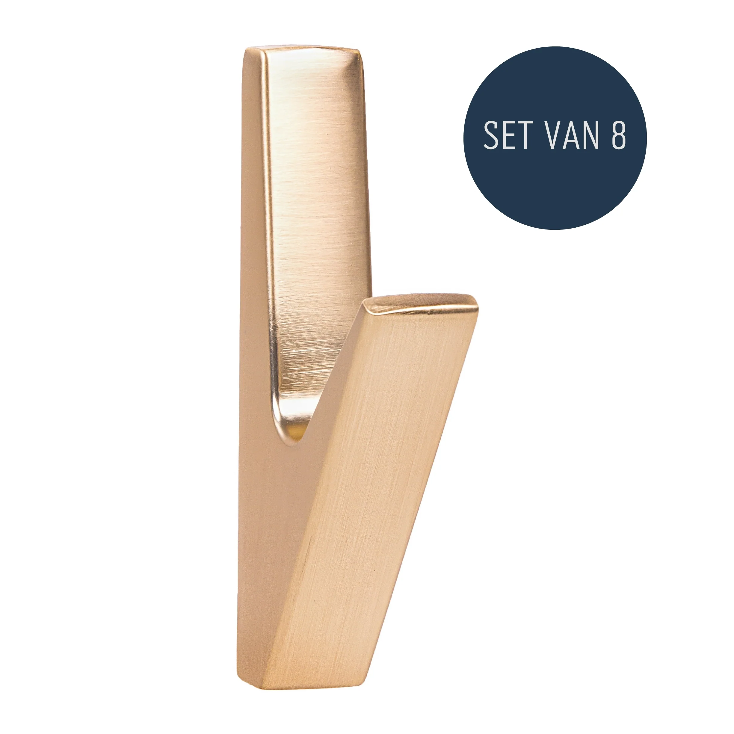QUVIO Wandkapstok - Metaal - Goud - Set van 8 - Image 3