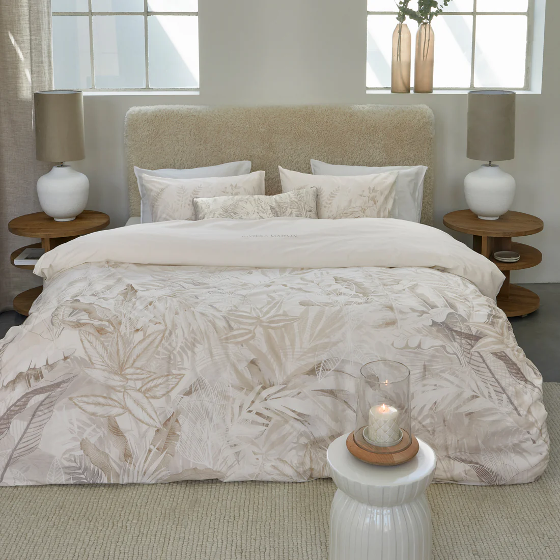 Riviera Maison - RM Leaf Shades Pillow natural 30x70 - Naturel - Image 3