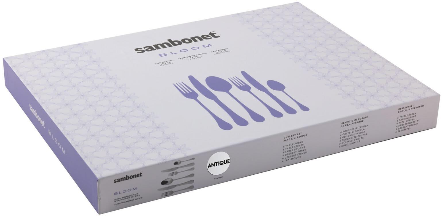 Sambonet Bestekset Bloom - Antique RVS - Monoblock - 36 delig | 6 personen - Image 10