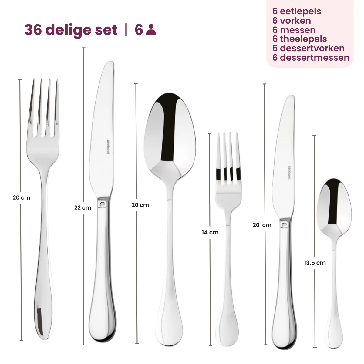 Sambonet Bestekset Bloom - Antique RVS - Monoblock - 36 delig | 6 personen - Image 7