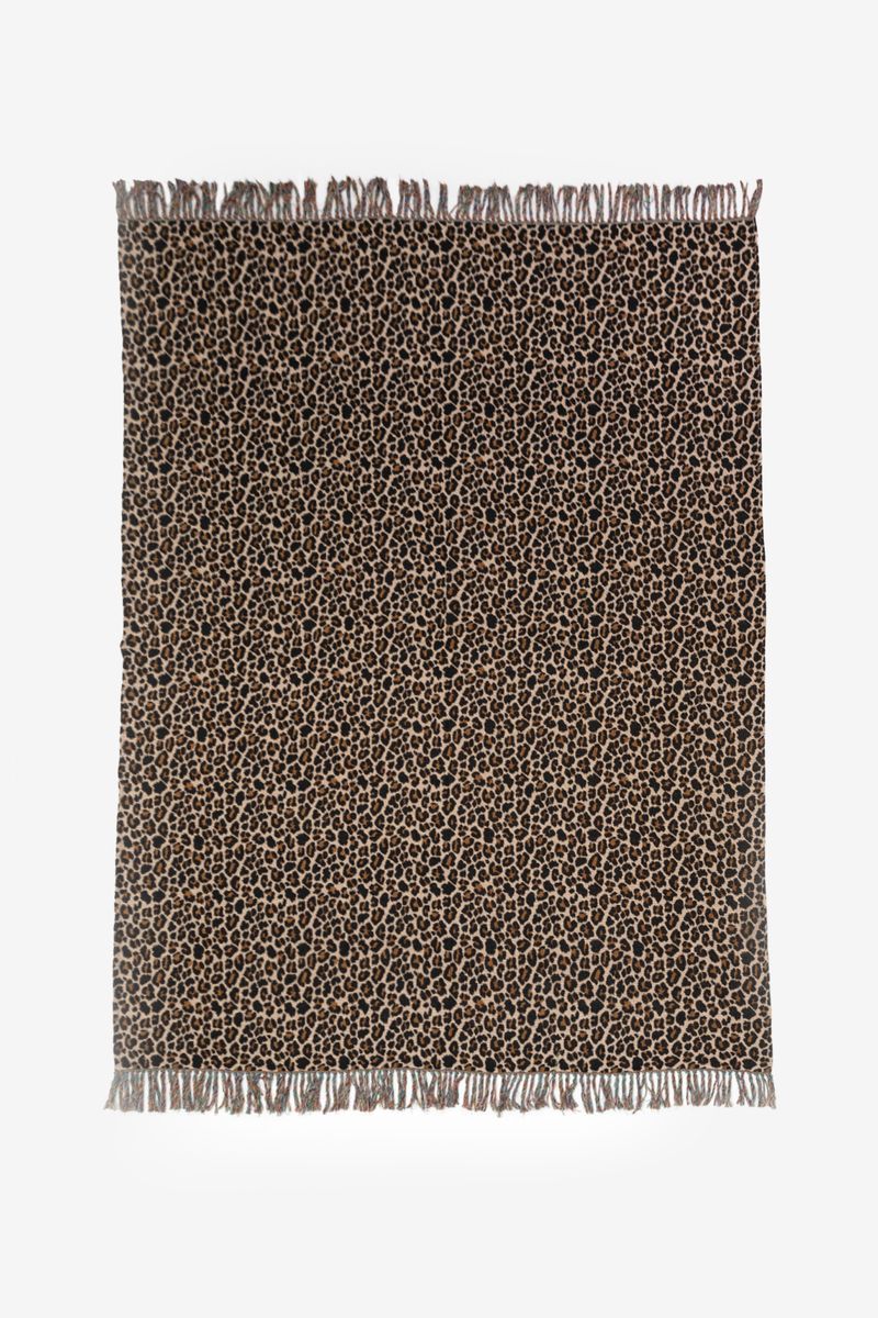 Sissy-Boy Bruine jacquard geweven sprei met leopard print (200x250 CM) - Image 2