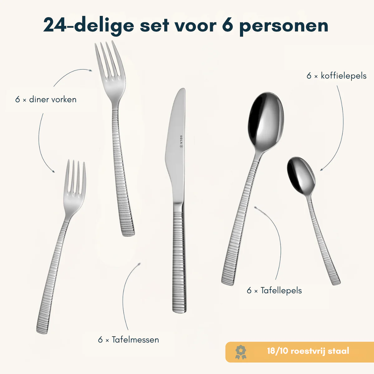 Sola Bestekset Bali 24 delig - Image 5