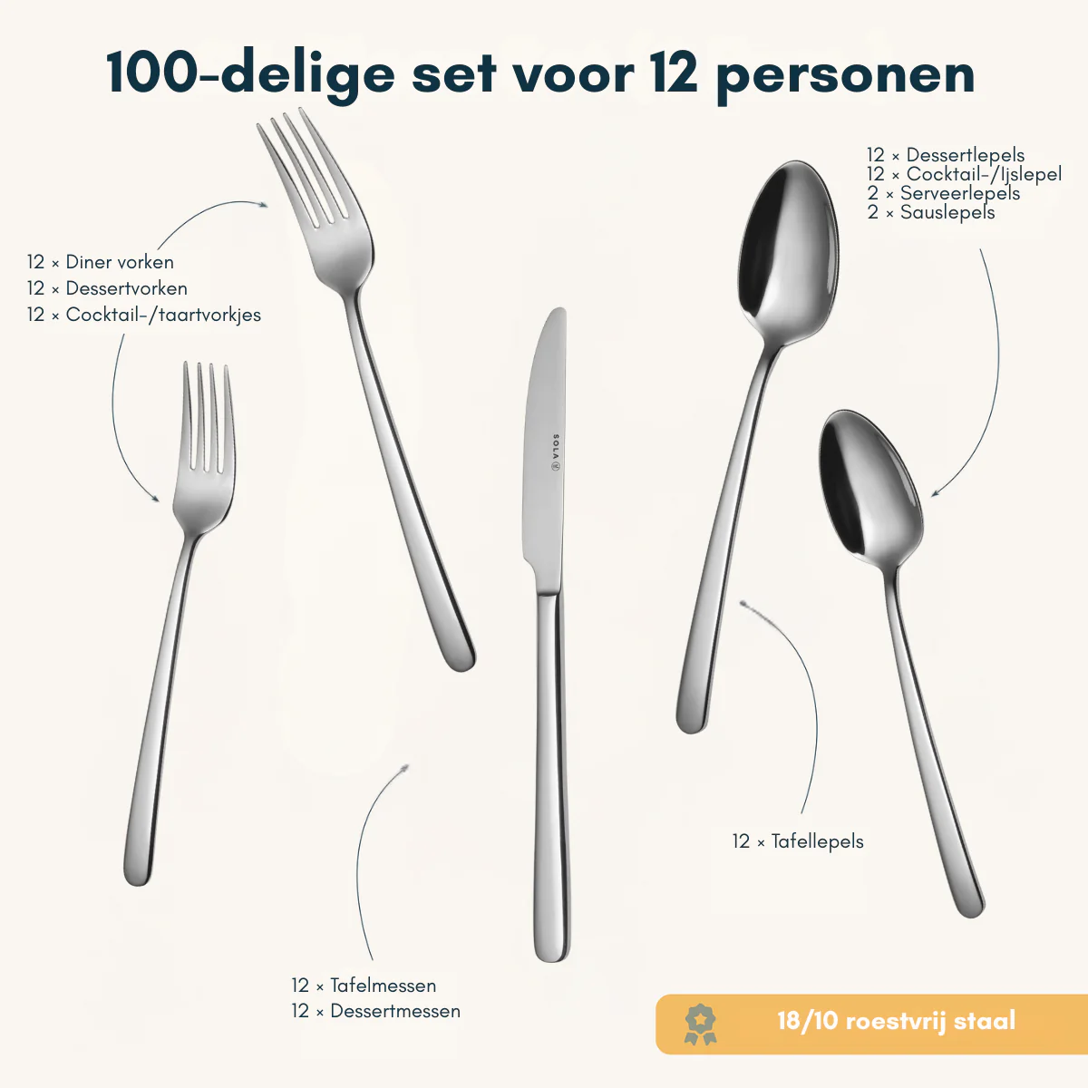 Sola Bestekset Donau  100 delig - Image 3