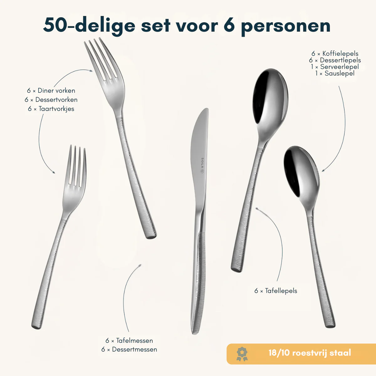 Sola Bestekset Hermitage 50 delig - Image 3