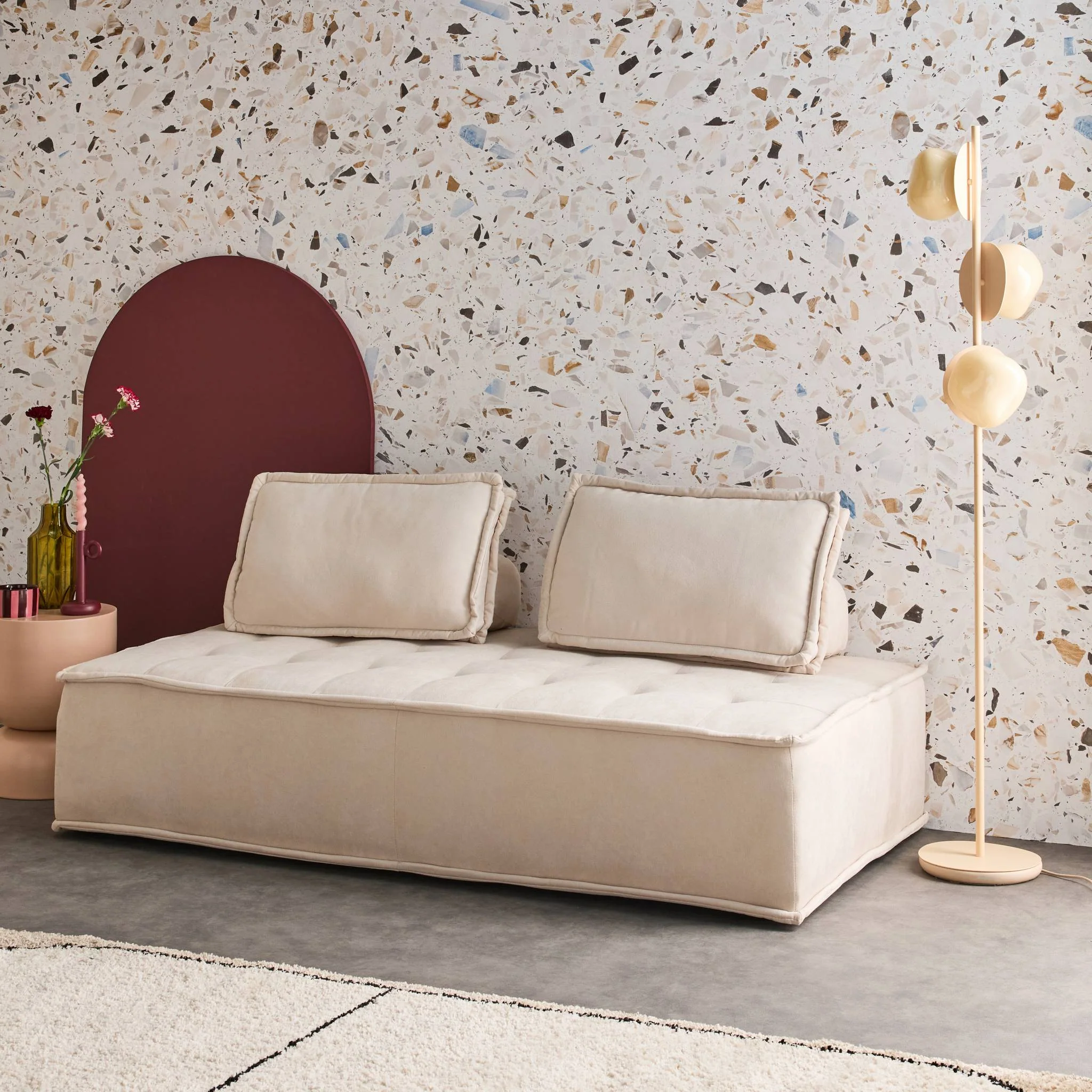 sweeek - 2-zits fauteuil voor modulaire bank in gestoffeerde stof - Image 2