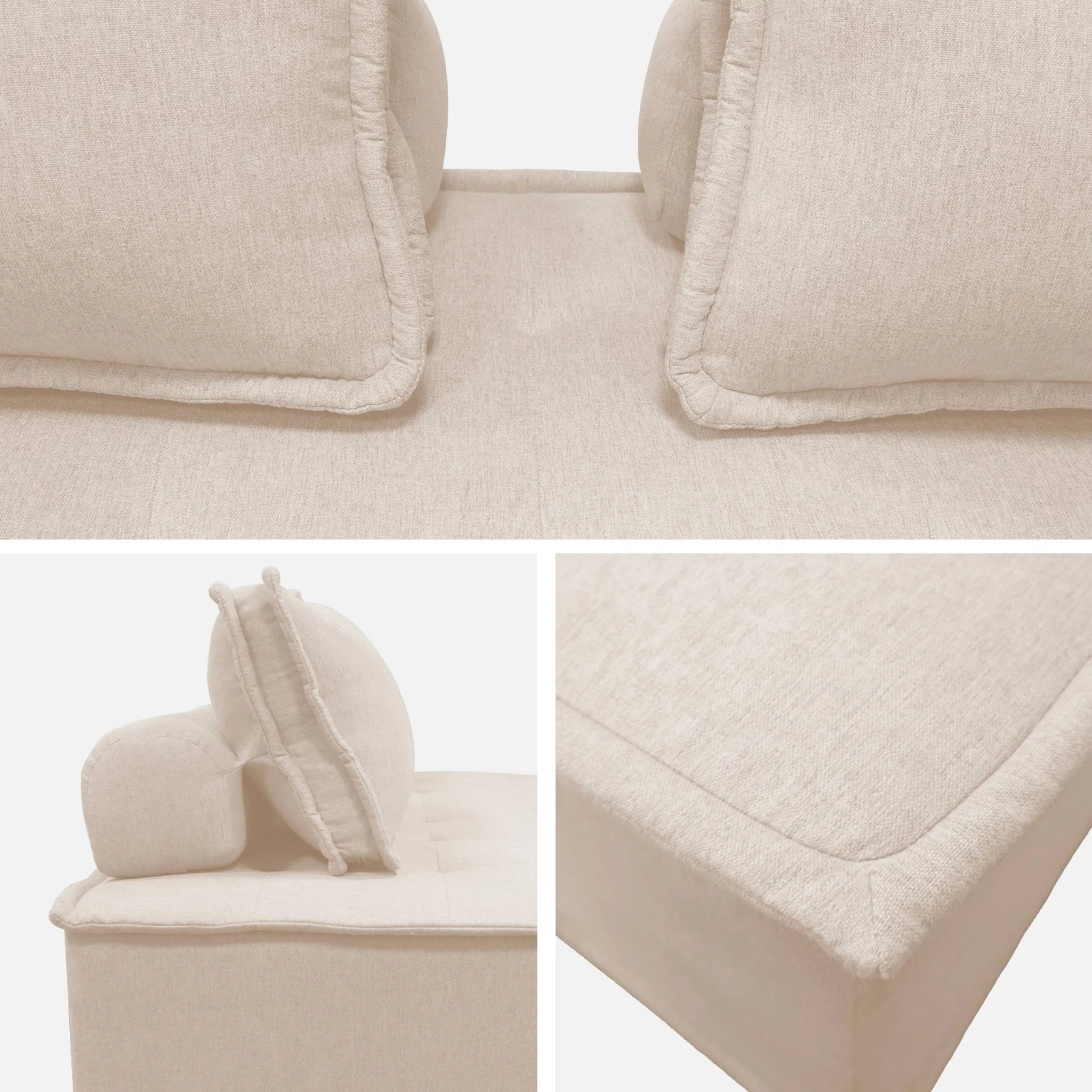 sweeek - 2-zits fauteuil voor modulaire bank in gestoffeerde stof - Image 3