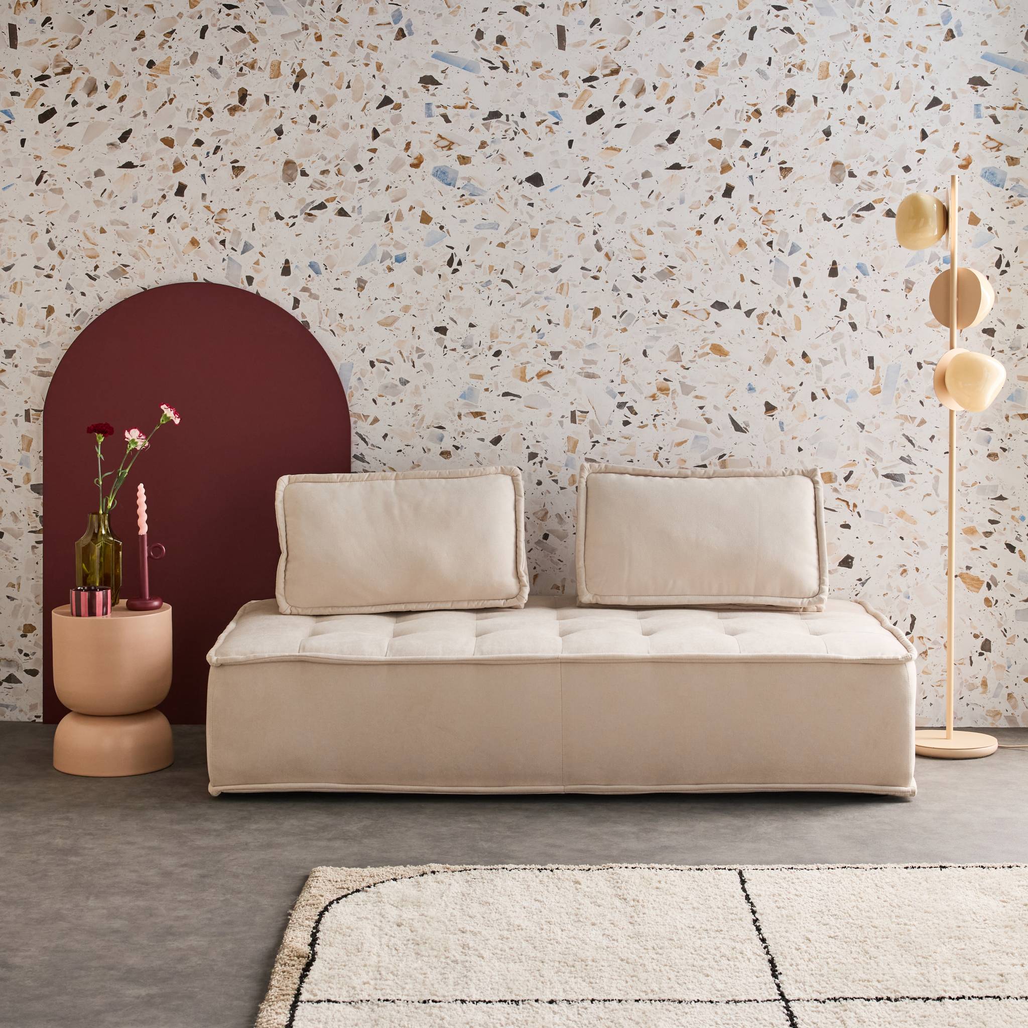 sweeek - 2-zits fauteuil voor modulaire bank in gestoffeerde stof - Image 4