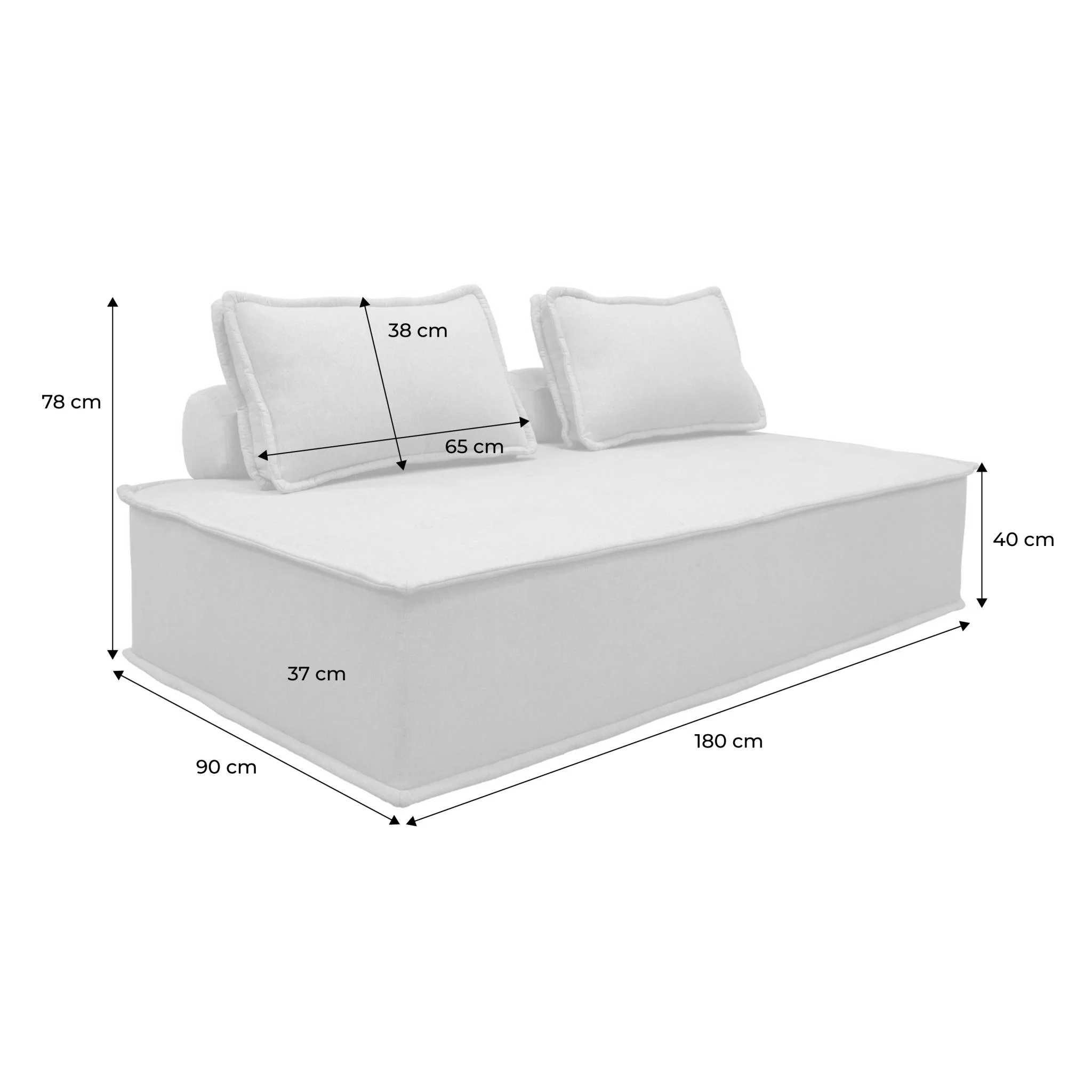 sweeek - 2-zits fauteuil voor modulaire bank in gestoffeerde stof - Image 5