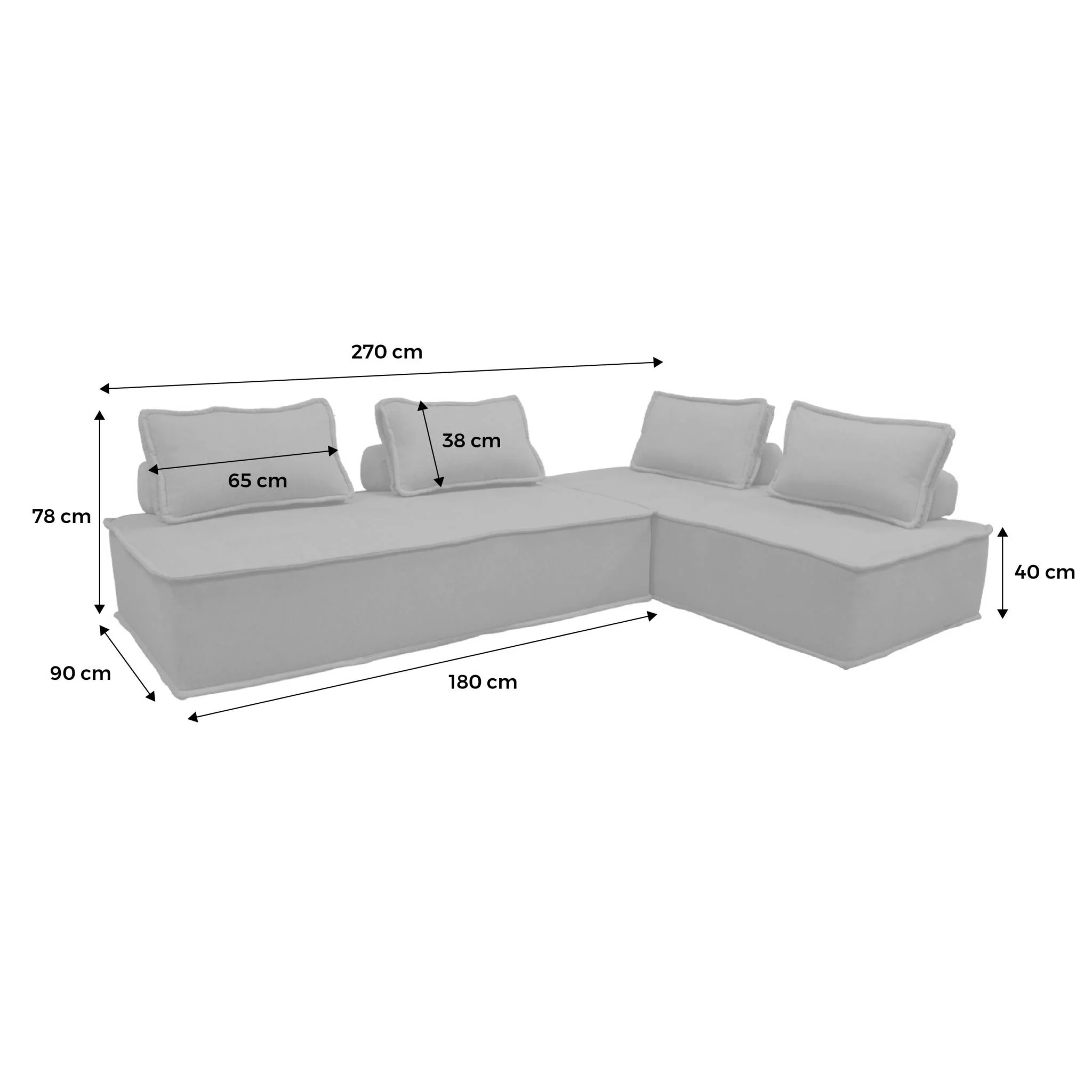 sweeek - 2-zits fauteuils voor gestoffeerde modulair bank (Set van 2) - Image 4