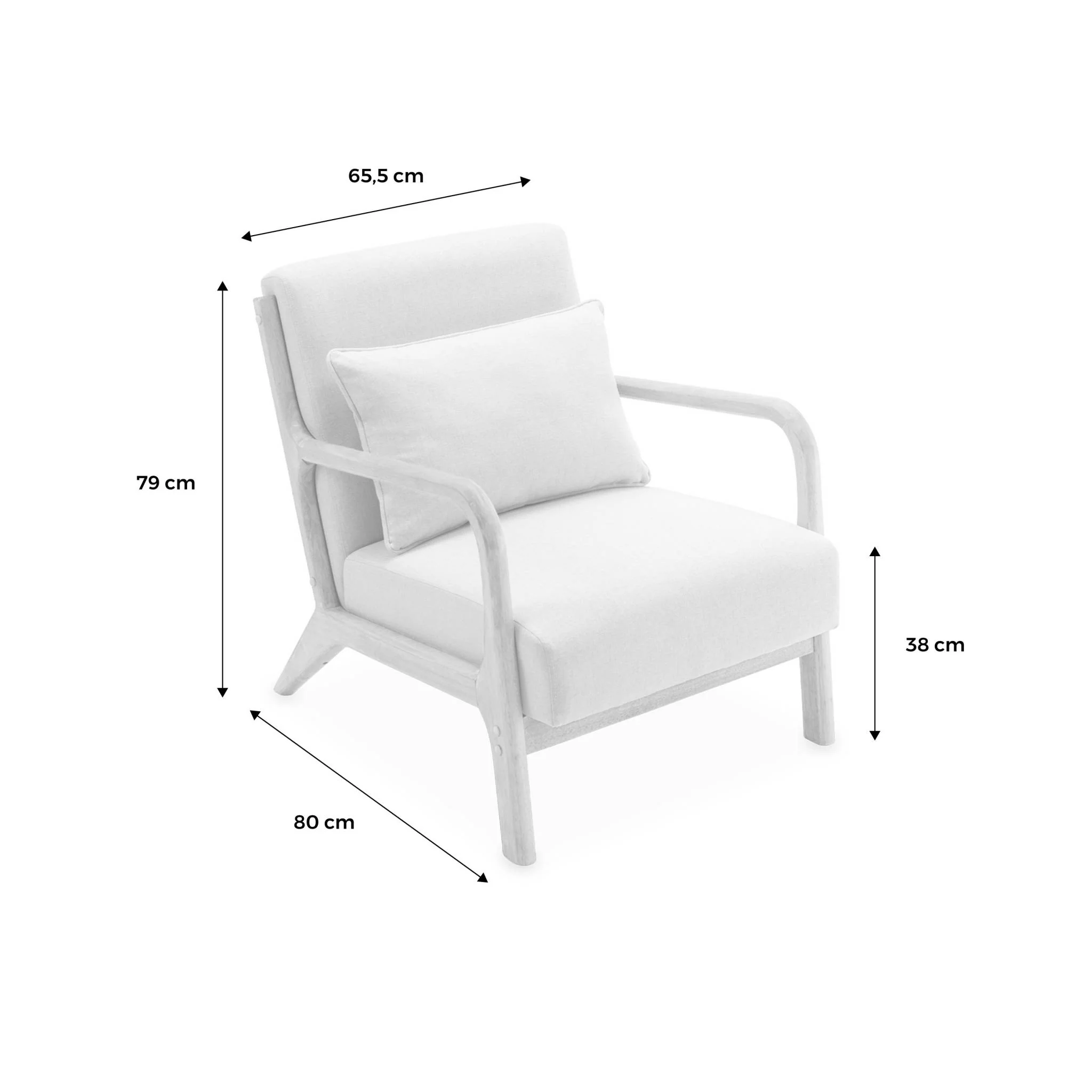 sweeek - 2-zitsbank + houten fauteuil met boucléstof - Image 4