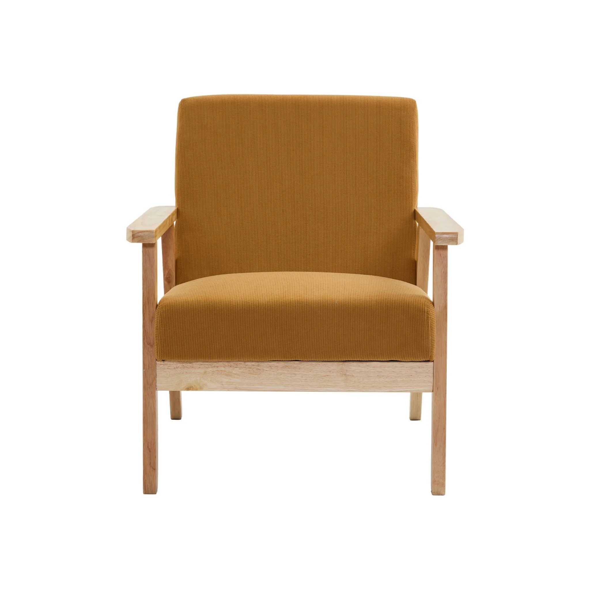 sweeek - Bank 2-zits + fauteuil, corduroy, houten poten - Image 5
