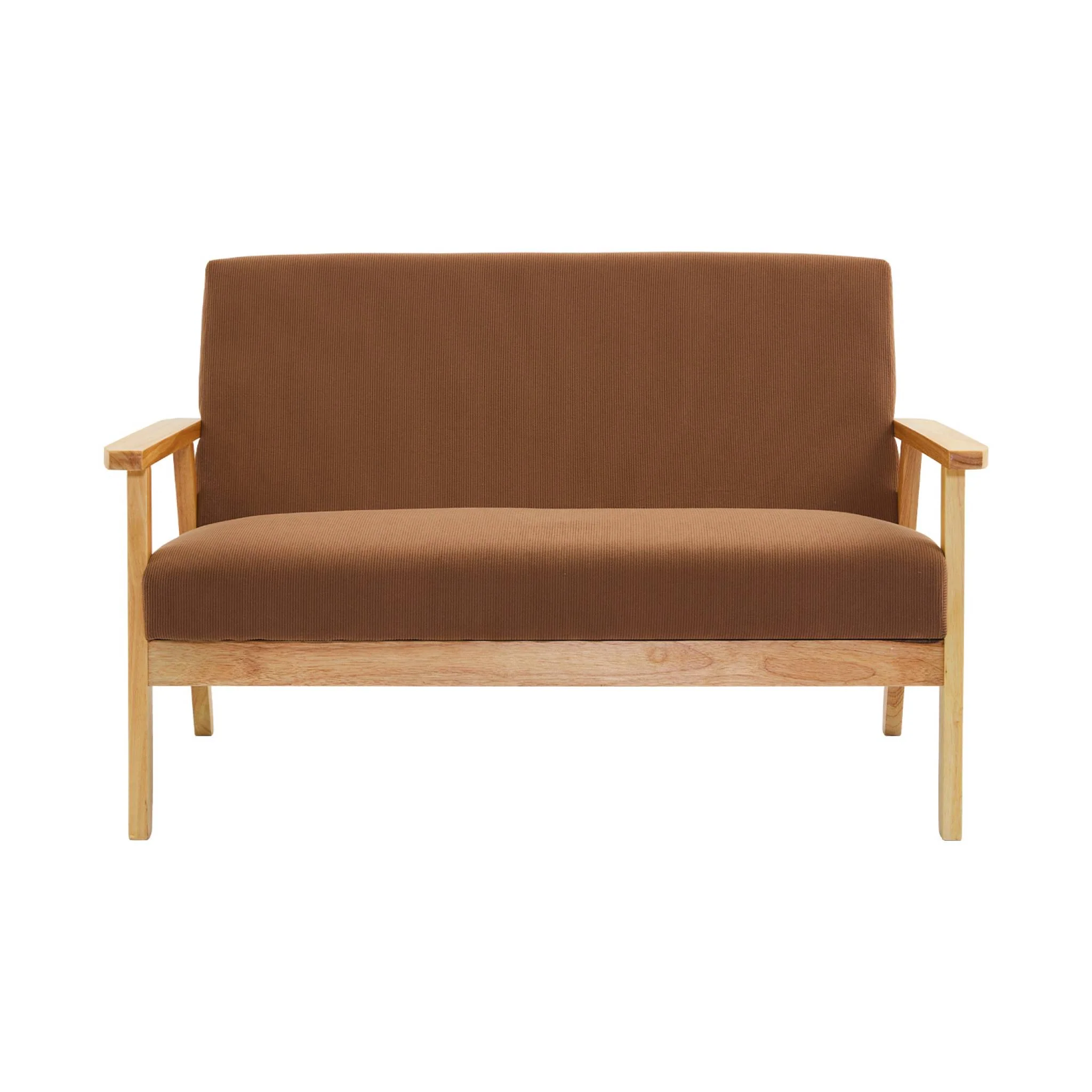 sweeek - Bank 2-zits + fauteuil, corduroy, houten poten - Image 5