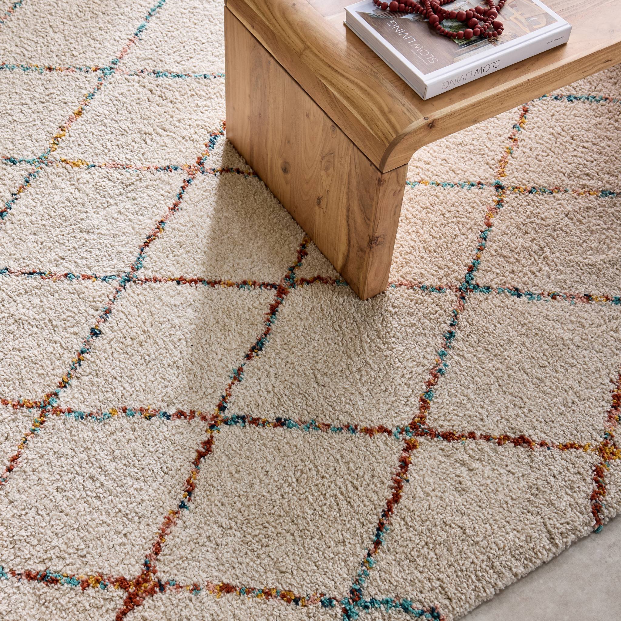 sweeek - Interieur tapijt van shaggy stof, Berber-stijl, crèmekleurig - Image 3