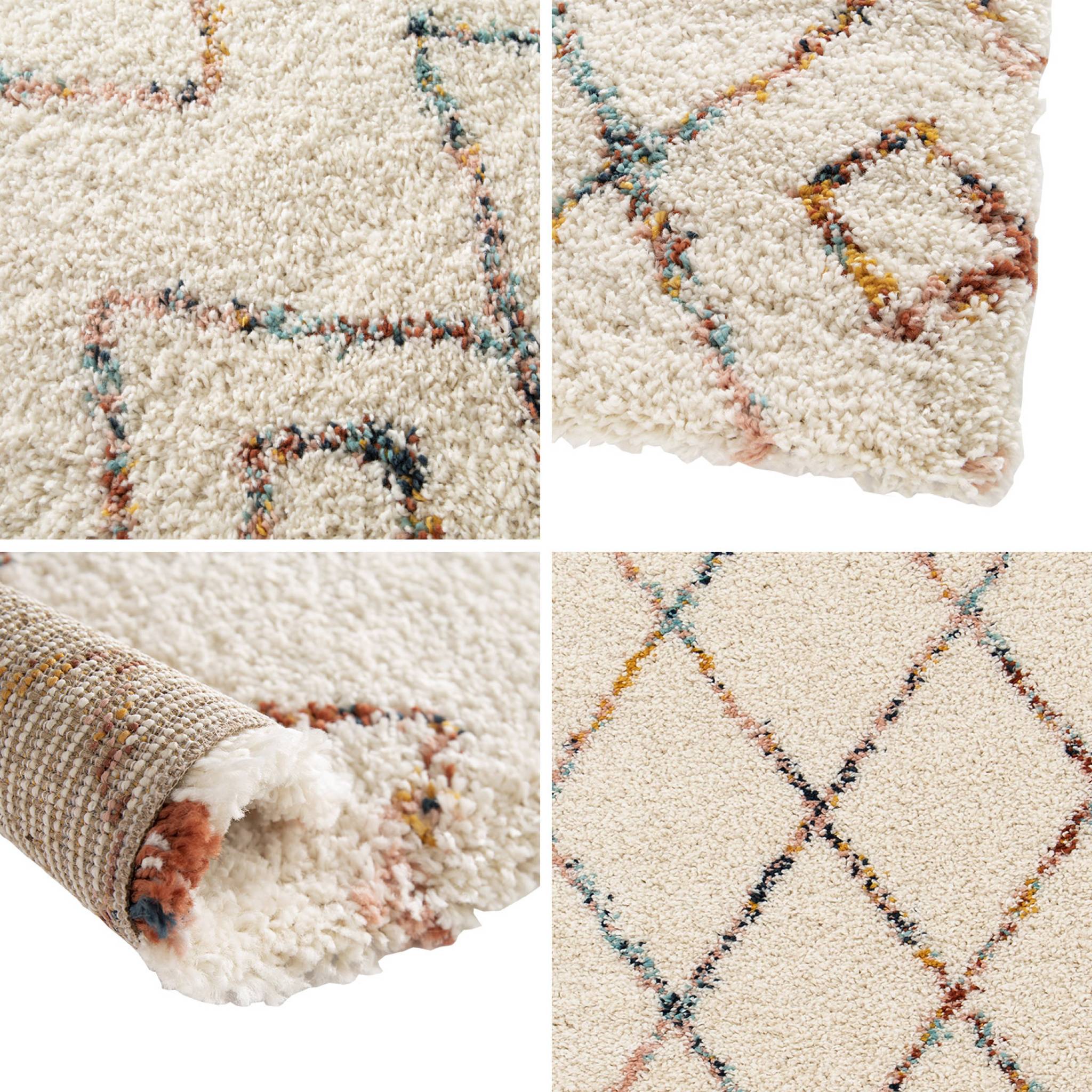 sweeek - Interieur tapijt van shaggy stof, Berber-stijl, crèmekleurig - Image 4