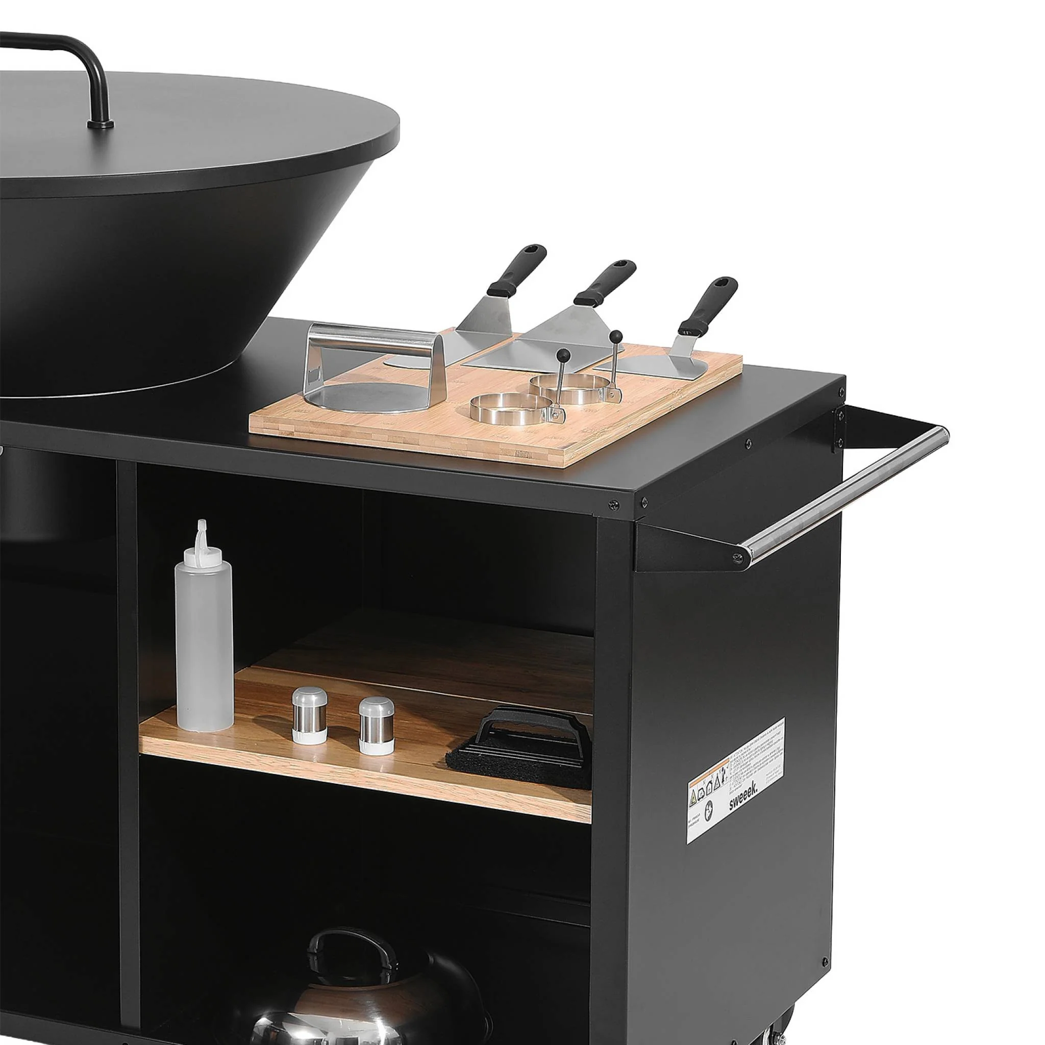 sweeek - Kookvuurschaal Ø80cm met opbergruimte deksel en kookgerei - Image 3
