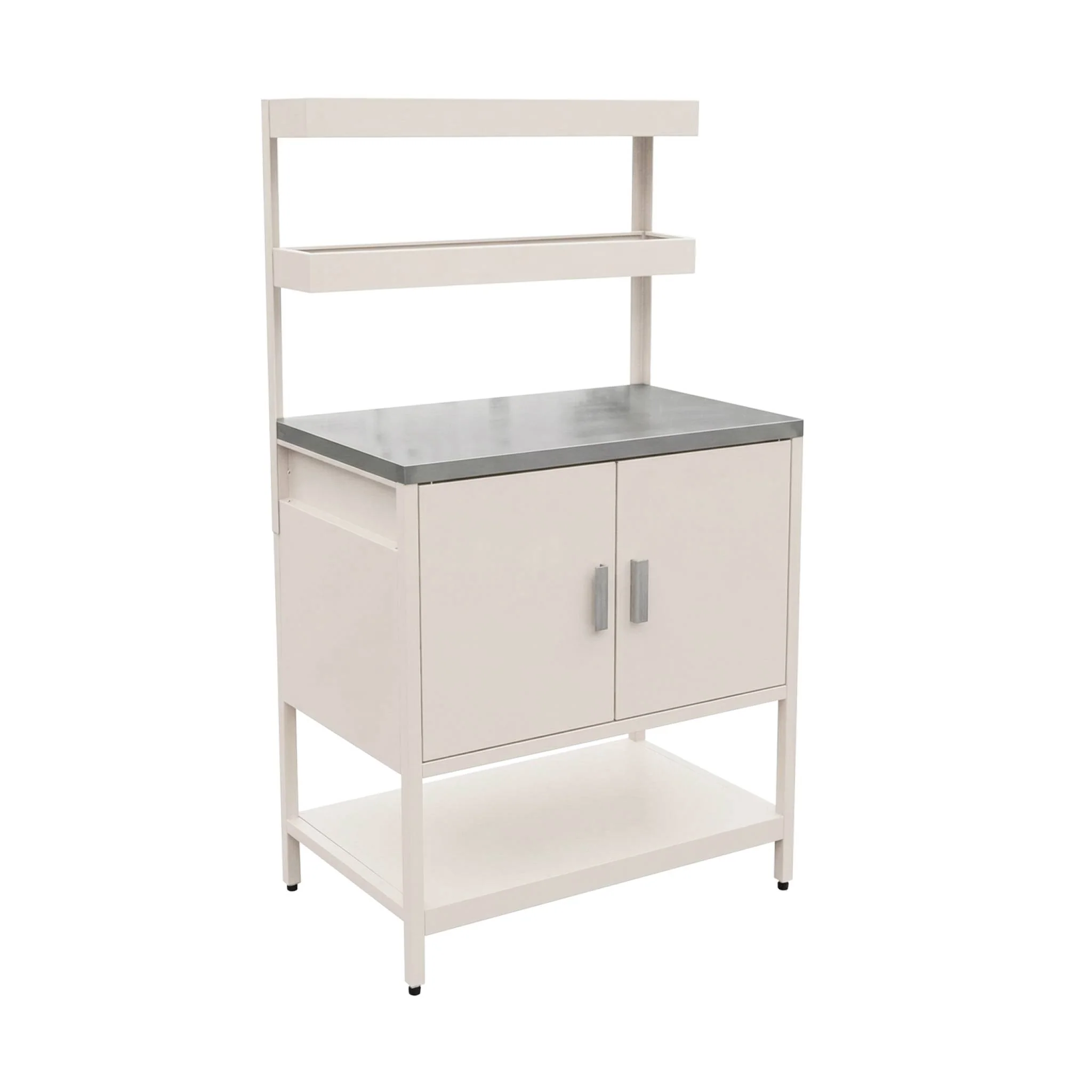 sweeek - Module buitenkeuken met 2 deuren en 2 hangende planken staal