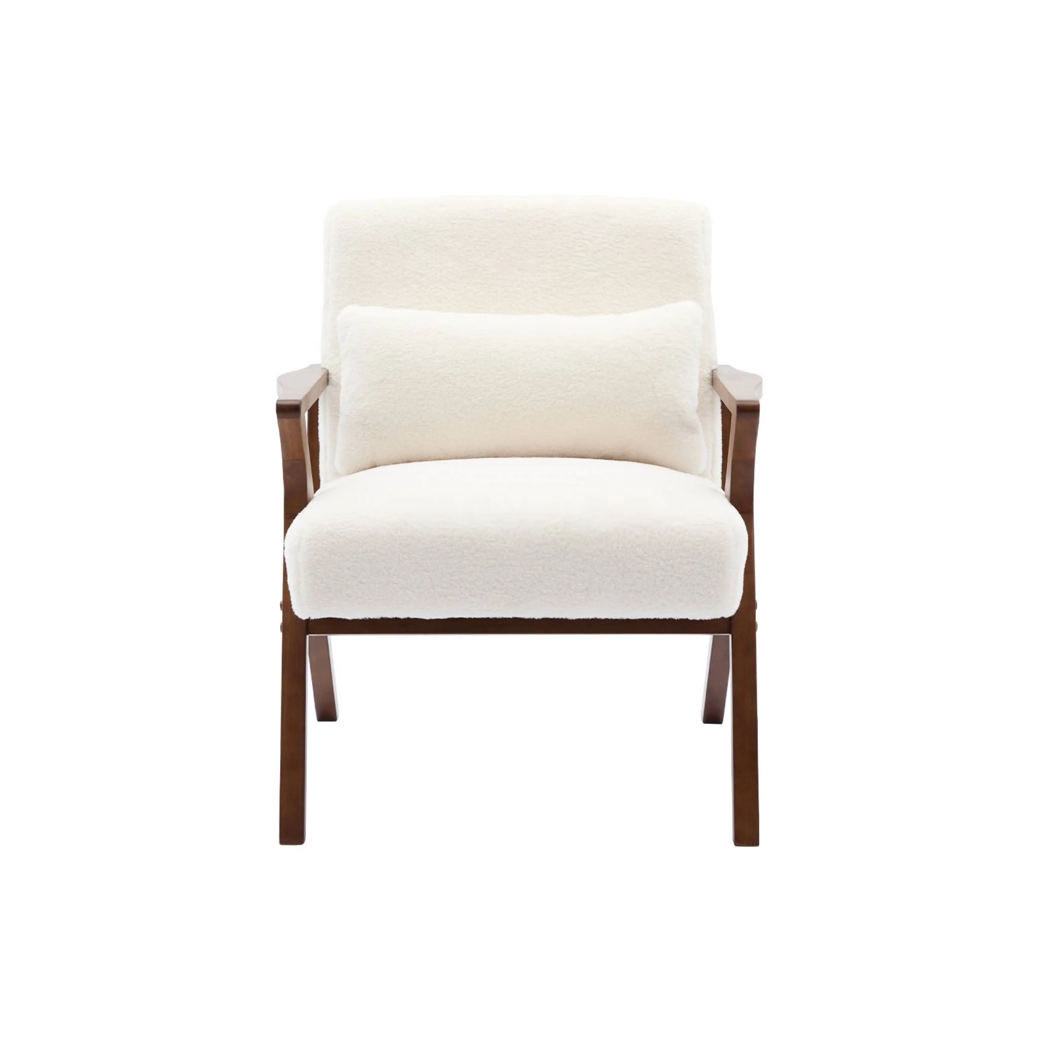 sweeek - Scandinavische fauteuil in walnoot gebeitst heveahout, - Image 2