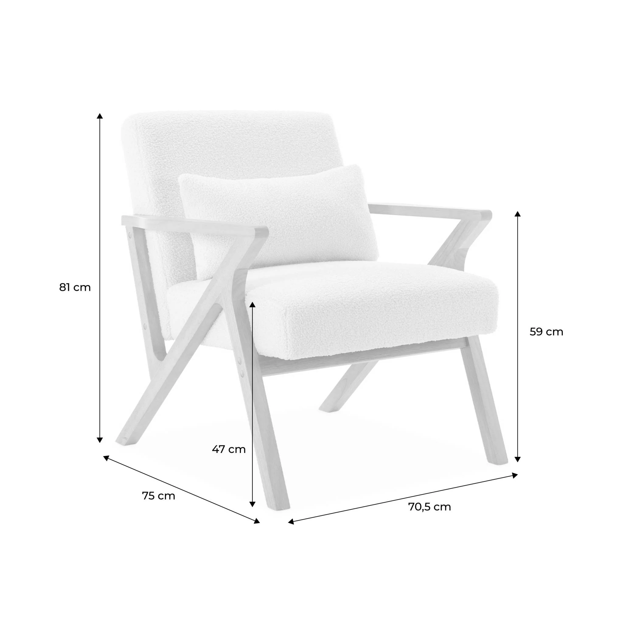 sweeek - Scandinavische fauteuil in walnoot gebeitst heveahout, - Image 6
