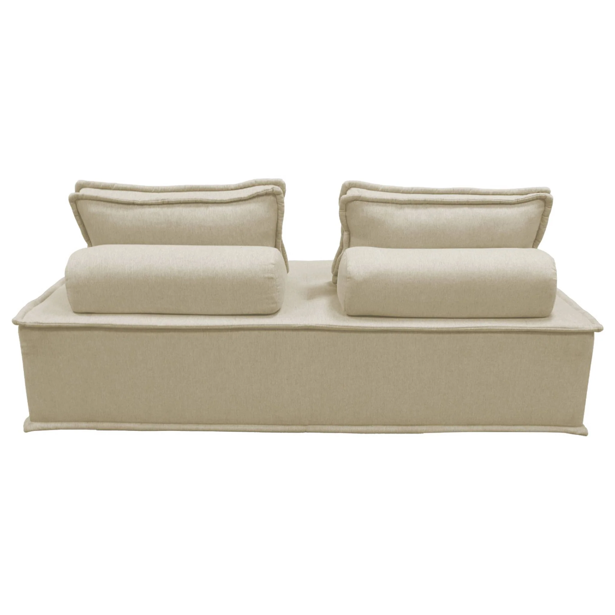 sweeek - Set van 2 fauteuils met 2-zitsbank in stof, met kussen - Image 5