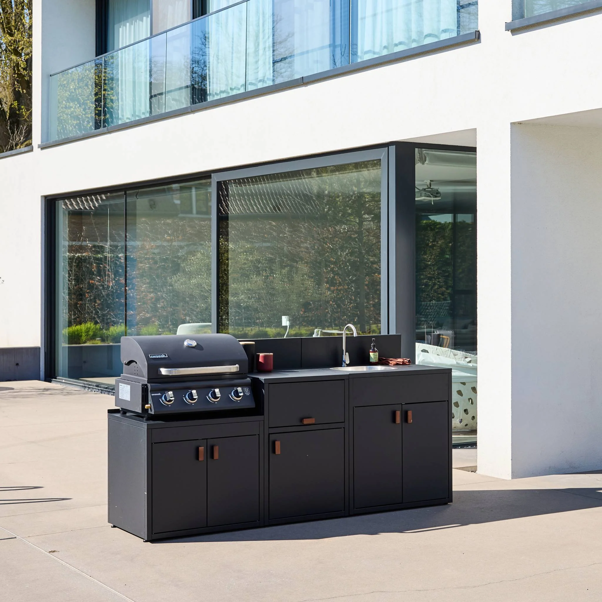 sweeek - Stalen buitenkeuken 3 modules met gasbarbecue 4 branders - Image 4
