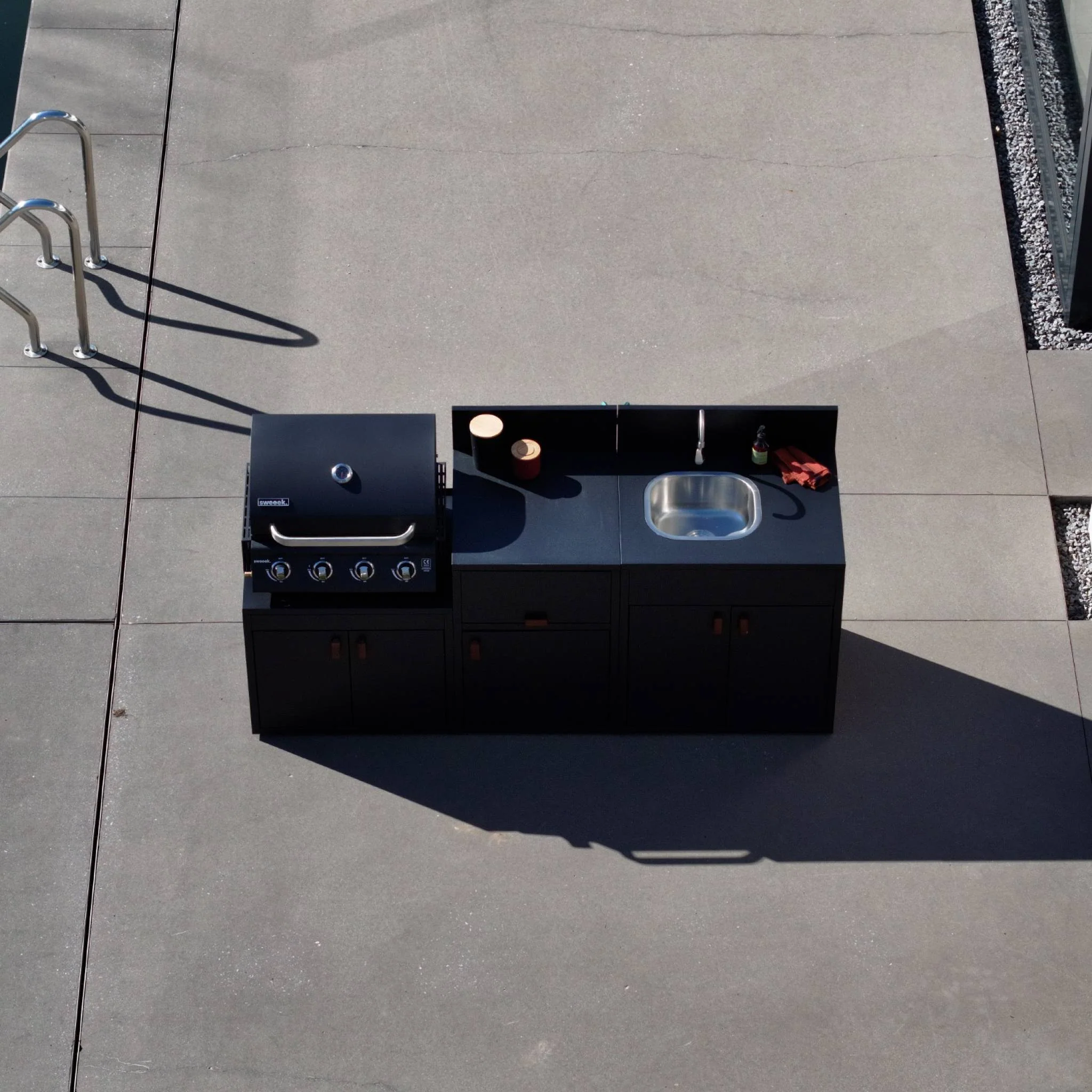 sweeek - Stalen buitenkeuken 3 modules met gasbarbecue 4 branders - Image 5