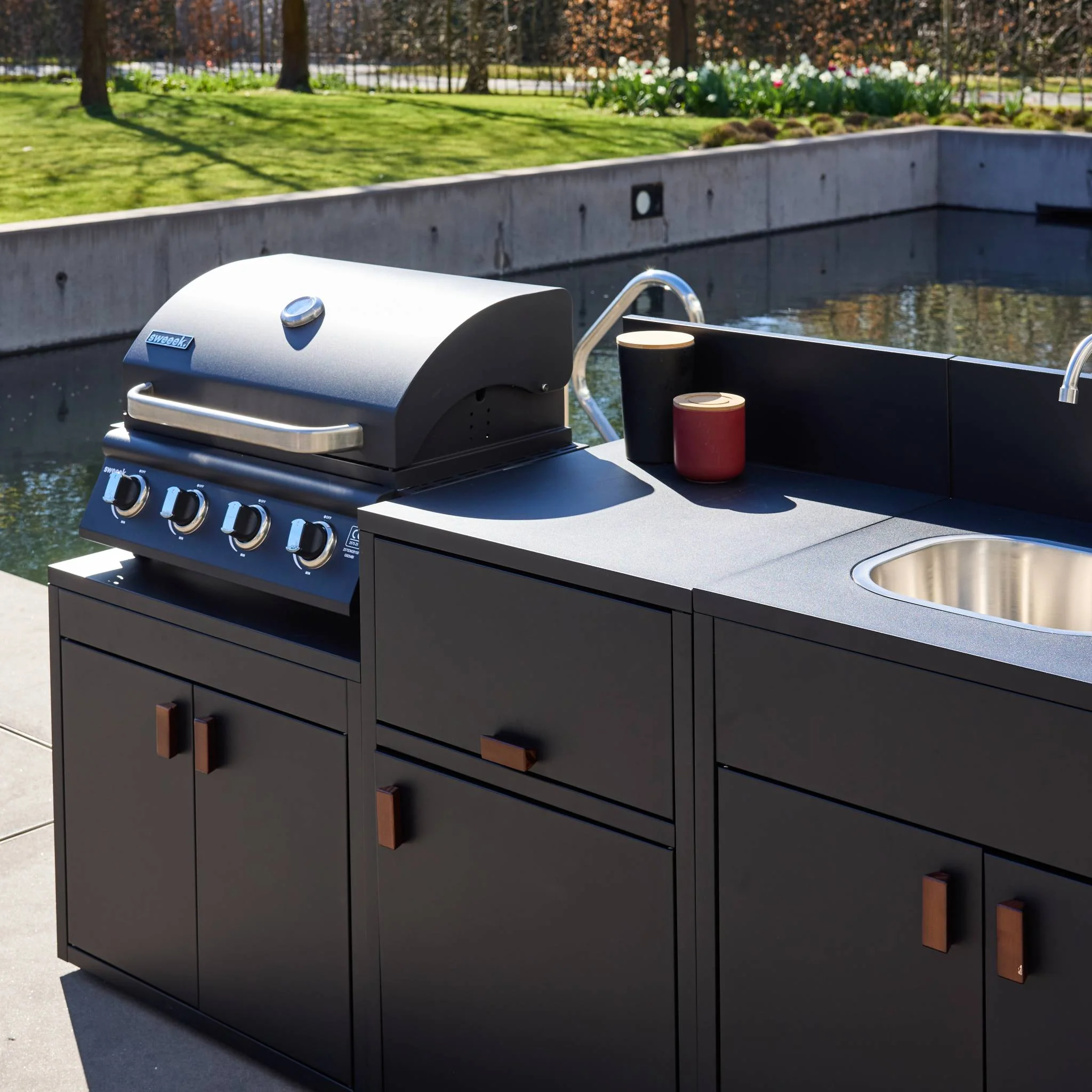 sweeek - Stalen buitenkeuken 3 modules met gasbarbecue 4 branders - Image 6