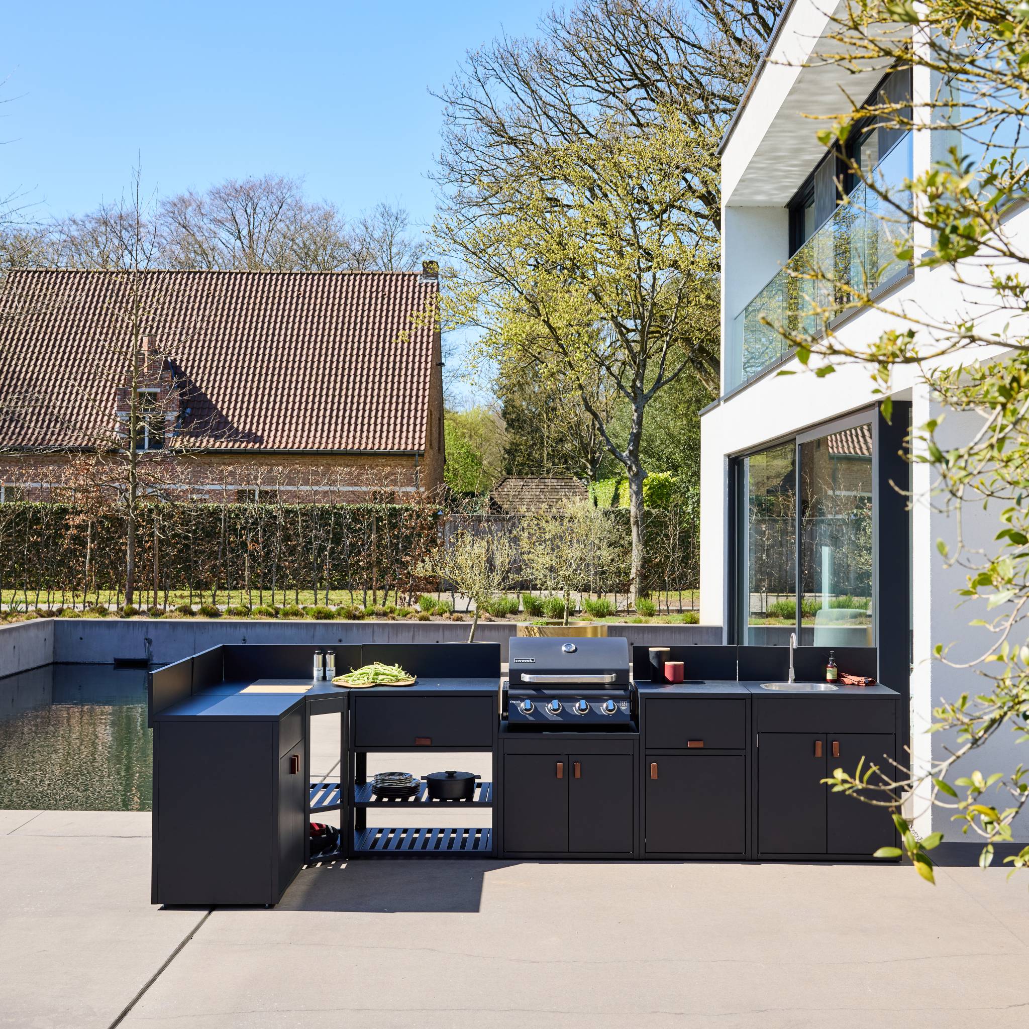sweeek - Stalen buitenkeuken 6 modules met gasbarbecue 4 branders - Image 2