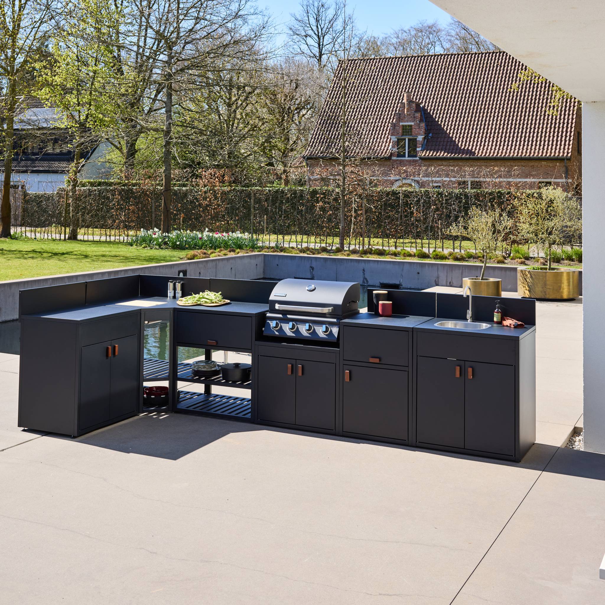 sweeek - Stalen buitenkeuken 6 modules met gasbarbecue 4 branders - Image 6